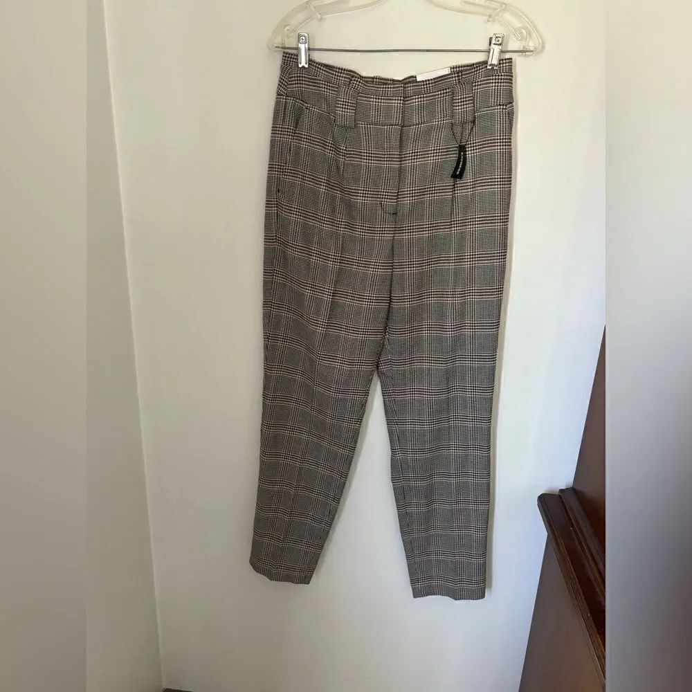 Express High Rise Plaid Ankle Pants Womens 6R 28 Inseam Career Work Trousers NWT